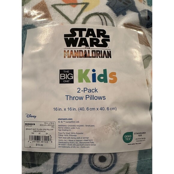 The Big One Kids Throw Pillows-2 Pack- Disney Star Wars MANDALORIAN - Picture 4 of 4